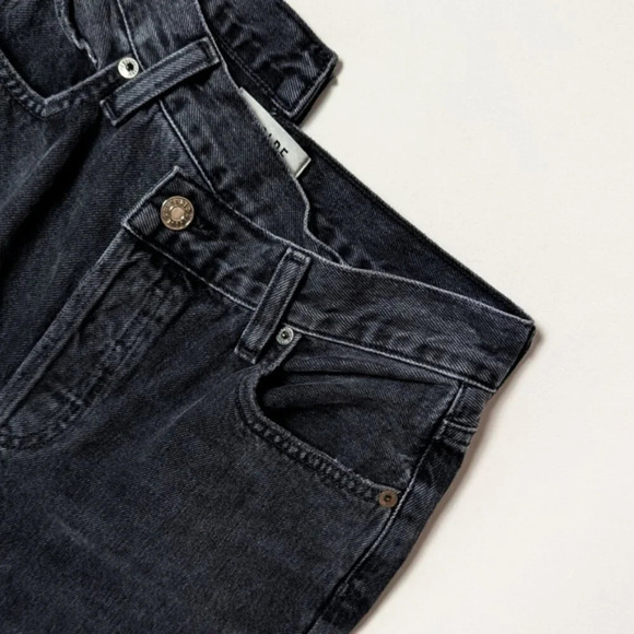 AGOLDE Criss Cross Jeans Black Straight Leg 24 - Picture 11 of 15